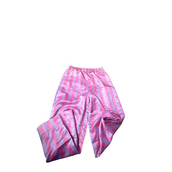 NastyGal Satin Oversized pajamas set. 
vibrant pink and fuchsia striped satin. L - Picture 4 of 5